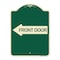 Signmission Front Door With Left Arrow Heavy-Gauge Aluminum Architectural Sign, 24" x 18", G-1824-24390 A-DES-G-1824-24390 - alternate 1